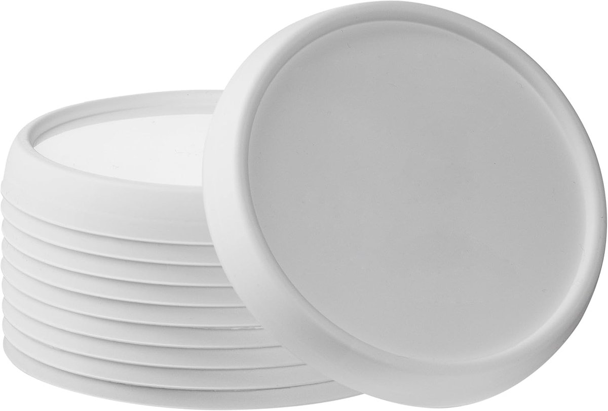 SnelShoppen - Herbruikbare Verse Deksel voor Yoghurtbekers 500g (10 Stuks), Luchtdicht, Diameter 9.5 cm, Geschikt voor Keuken en Picknick