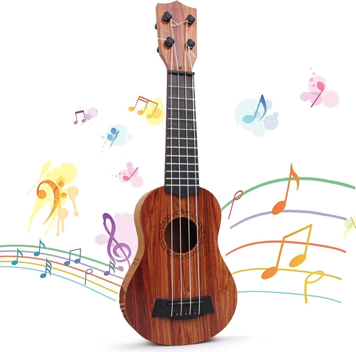 Thijox - Ukelele Kindergitaar 38 cm Mini-Gitaar voor Kinderen, 4 Verstelbare Snaren, Muziekinstrument voor Peuters en Beginners, Speelgoed voor Jongen