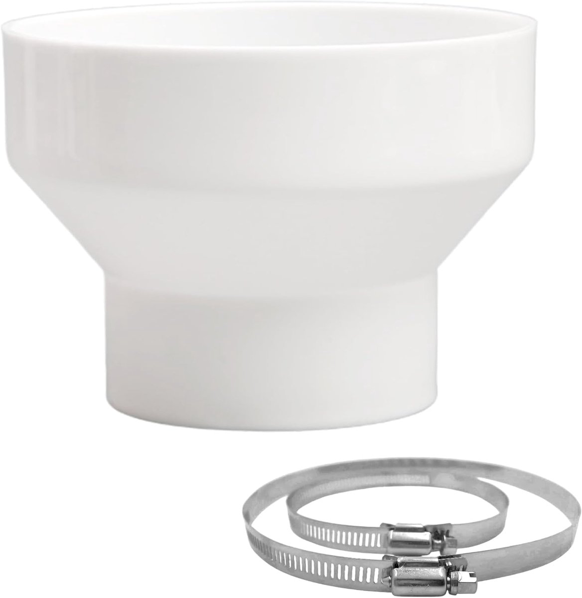 SnelShoppen - Reducer 150mm naar 100mm, afvoerslang adapter voor ventilatiebuis met 2 roestvrijstalen slangklemmen, ronde buis voor ventilatiesysteem