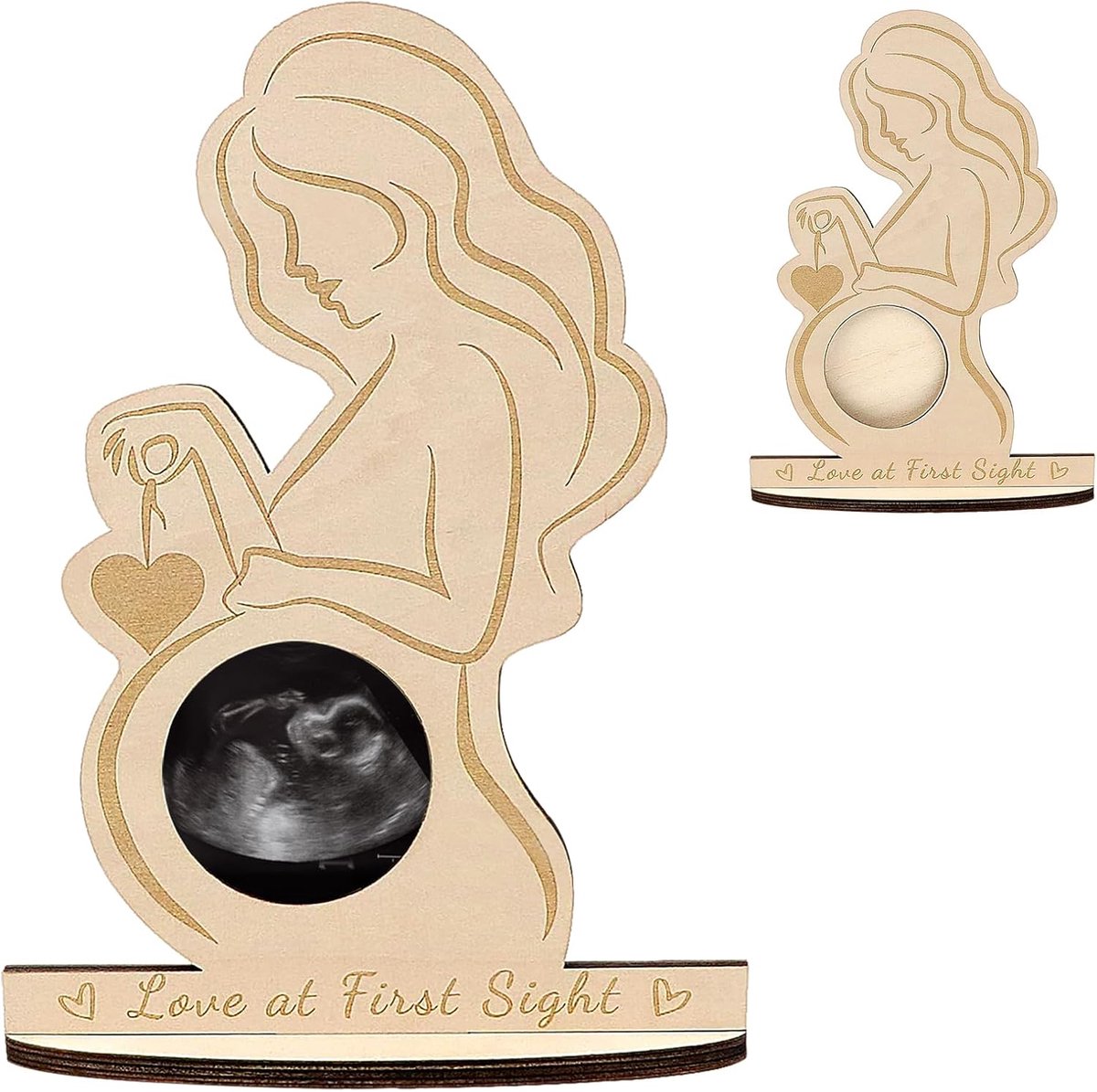 SnelShoppen - Simsky Ultrasonic Fotoalbum voor Baby Herinneringen - Houten Fotolijst voor Echo Foto's - Kraamcadeau voor Aanstaande Moeders - Duurzaam