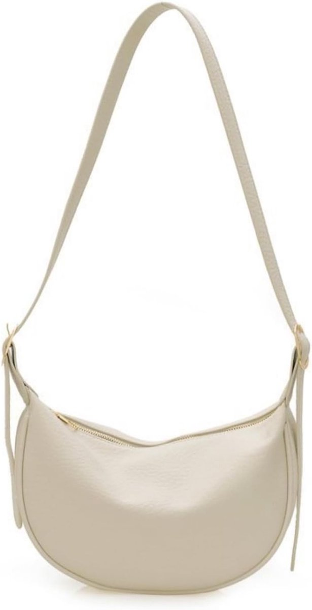 Stijlvolle Beigekleurige Schoudertas voor Dames - Medium Hobo Crossbody Tas met Verstelbare Schouderband voor Vakantie, Reizen en Winkelen