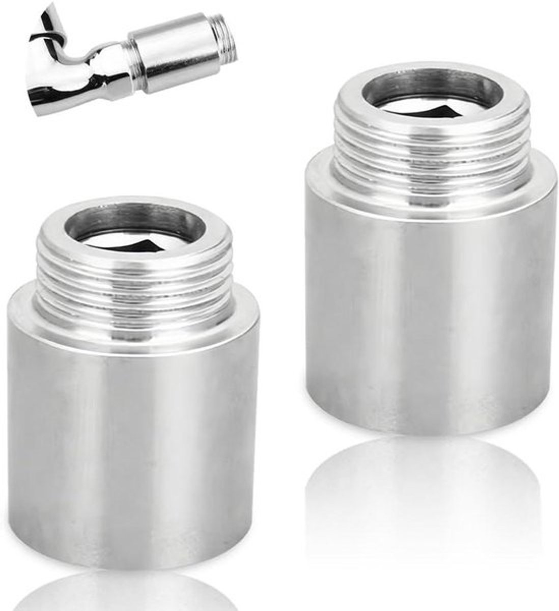 Verlenging voor kraan, 2 stuks, 1/2 inch x 25 mm, RVS fitting voor verwarming en installatie