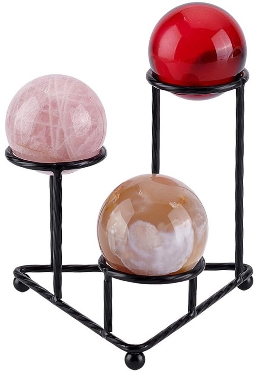 Bolstandaard Metalen - Display Standaard - Driehoekige Basis - Desktop Ornament - Voor 40 mm Bol - Decoratie Bureaublad - Displaystandaard