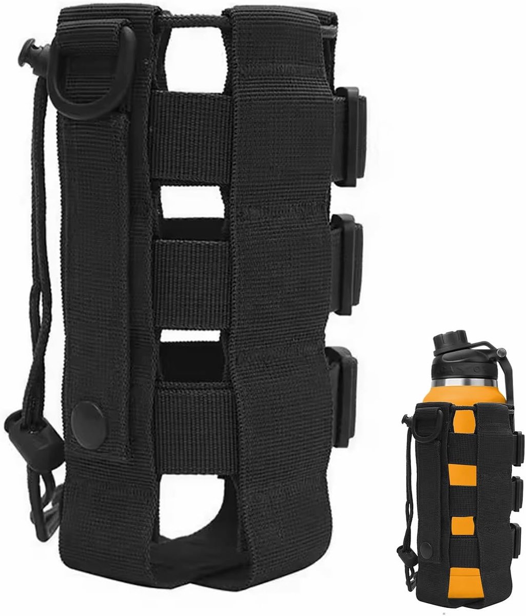 Allecta - Tactische waterfleshouder van stevig nylon voor militair, kamperen en wandelen. Inclusief Molle-systeem.