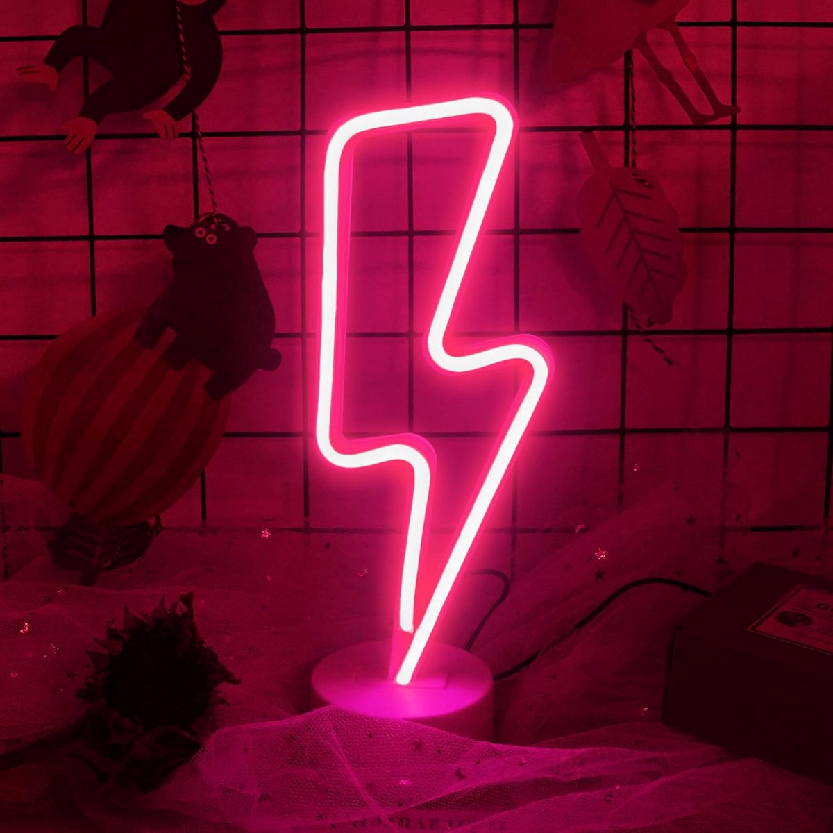 SnelShoppen - Flashing Neon Light - USB/Batterij Gevoerd - Roze Neon Licht voor Slaapkamer, Feest, Verjaardag, Kids, Tafel Decoratie - Perfecte Cadeau