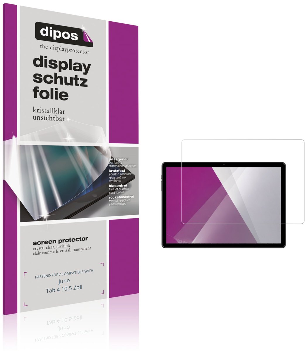 dipos – 2x Beschermfolie geschikt voor Juno Tab 4 10.5 Inch | Krasbestendige & heldere Screenprotector Ultra-Thin