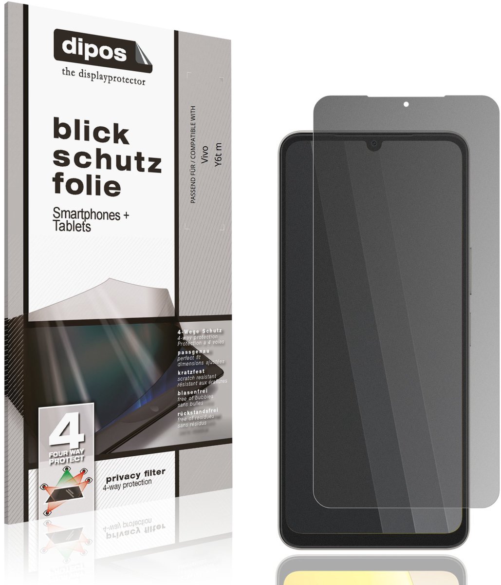 dipos – Matte Privacy Screenprotector geschikt voor Vivo Y6t m | Anti-Spy Beschermfolie