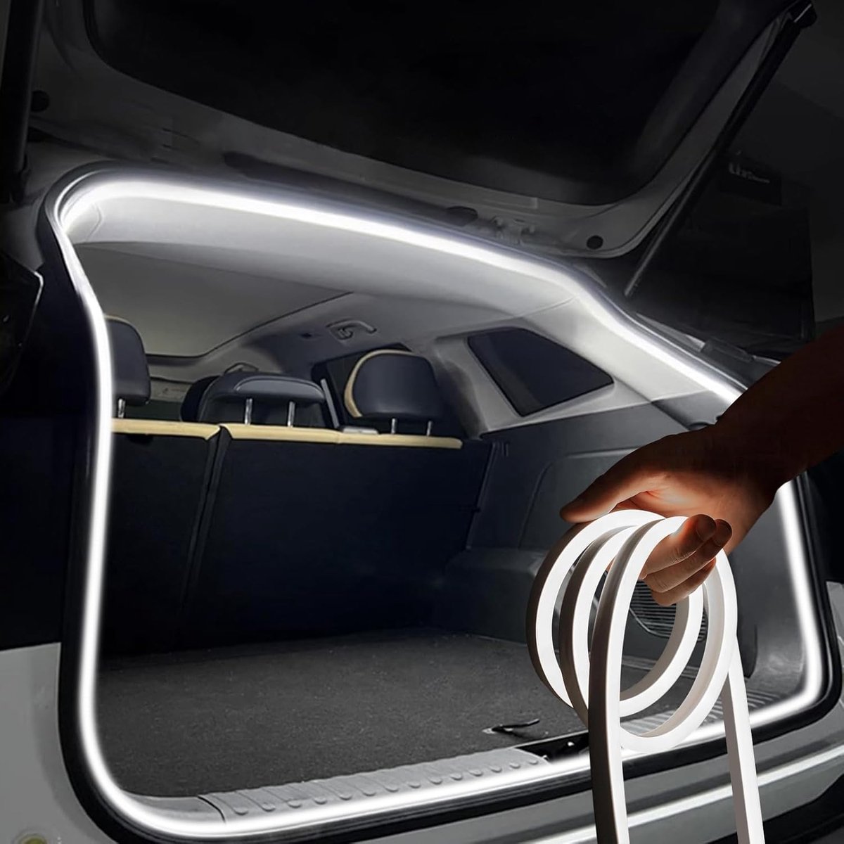 SnelShoppen - LED Trunk Strip 4m - Dynamische Power Kofferbakverlichting met Auto Sensor - Geschikt voor Alle Auto's, SUV's, en Trucks - Aanpasbare Le