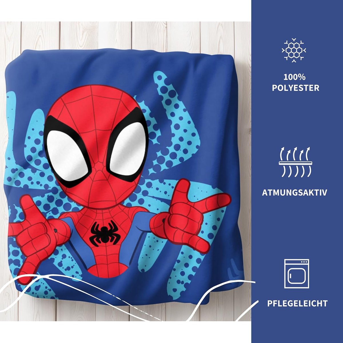 SnelShoppen - Spidey Fleece Deken 130x170 cm, Zacht en Wollig, Öko-Tex Getest, Onderhoudsvriendelijk, Ideaal Cadeau voor Kinderen, Knuffeldeken voor G