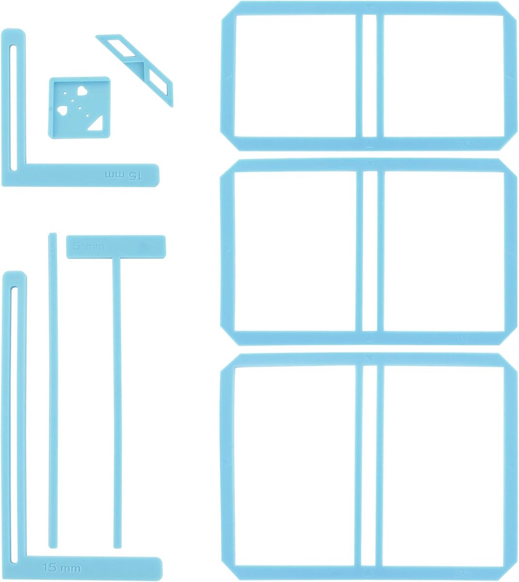 SnelShoppen - 9 Delige Boekbindset voor Scrapbooking, Compleet Stencil en Snijgids Kit, Lichtblauw, Ideaal voor Notitieboek, Kalender, Junk Journal, H
