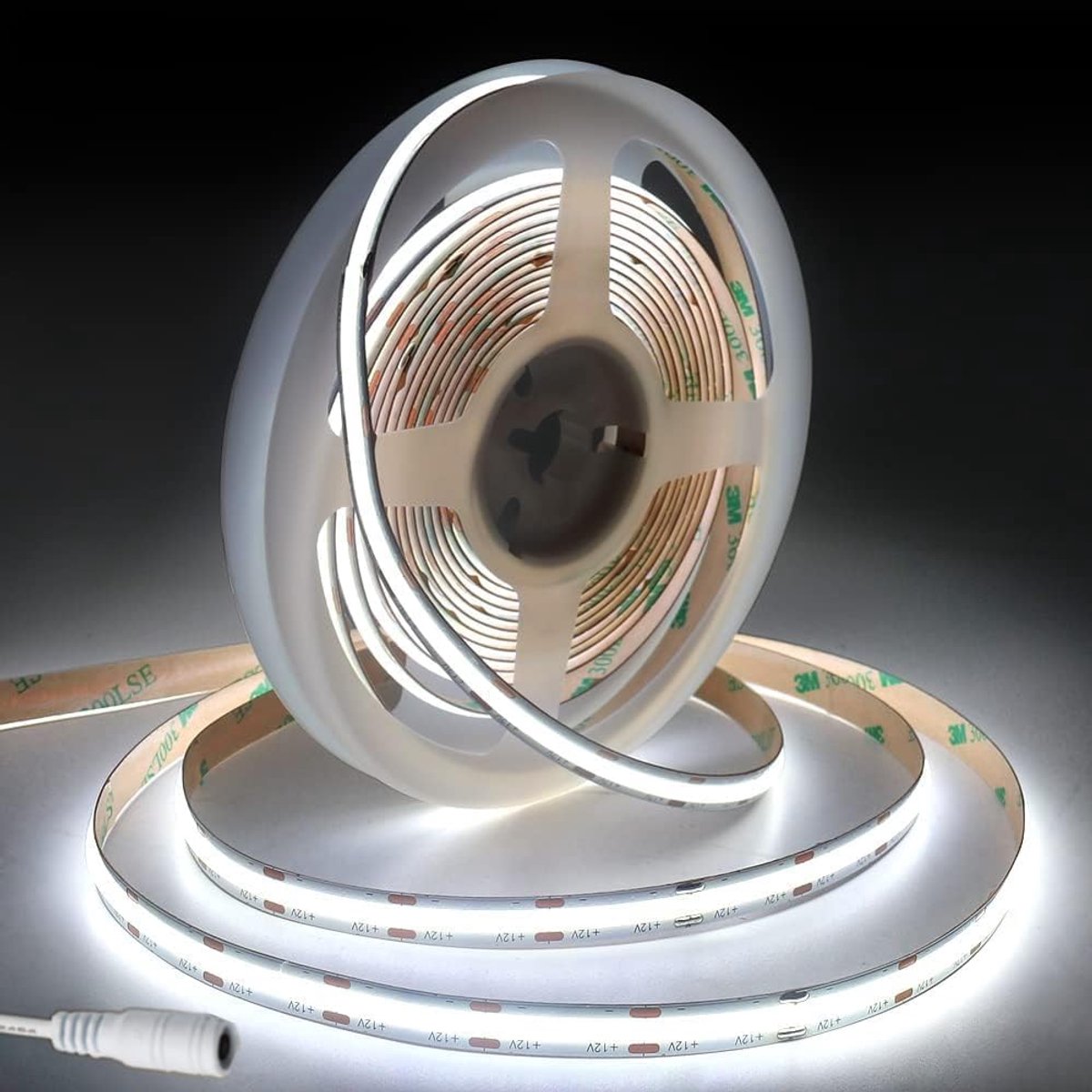 SnelShoppen - 12V COB LED Strips 6500K, 5m Flexibele LED Strip, 480 LEDs/m, 8mm Breed, Energiezuinig, Voor DIY Verlichting in Keuken en Slaapkamer