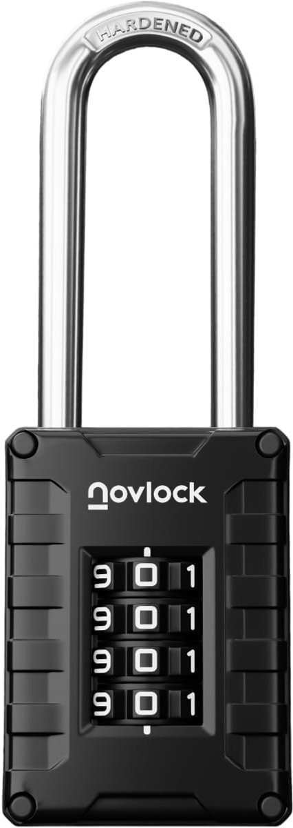 SnelShoppen - Combinatieslot met Lange Beugel van 7 cm – Sterke en Duurzame Hangslot van Gehard Staal – 4-Cijferig Combinatieslot voor Lockers, Kasten