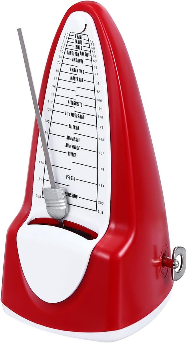 SnelShoppen - Mechanische Metronoom - Hoge Precisie Professionele Muziektimer voor Piano, Gitaar, Viool, Ukulele - Donker Rood - Universeel en Geschik