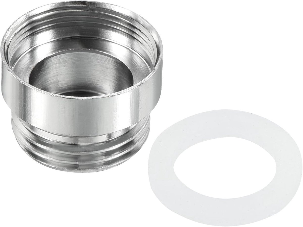 SnelShoppen - G1/2 Mannetje naar M22*1.0 Vrouwelijke Draad Kraan Adapter - Chroom Geplateerde Aerator Connector voor Tuinslang Waterfilter - 21x16mm -