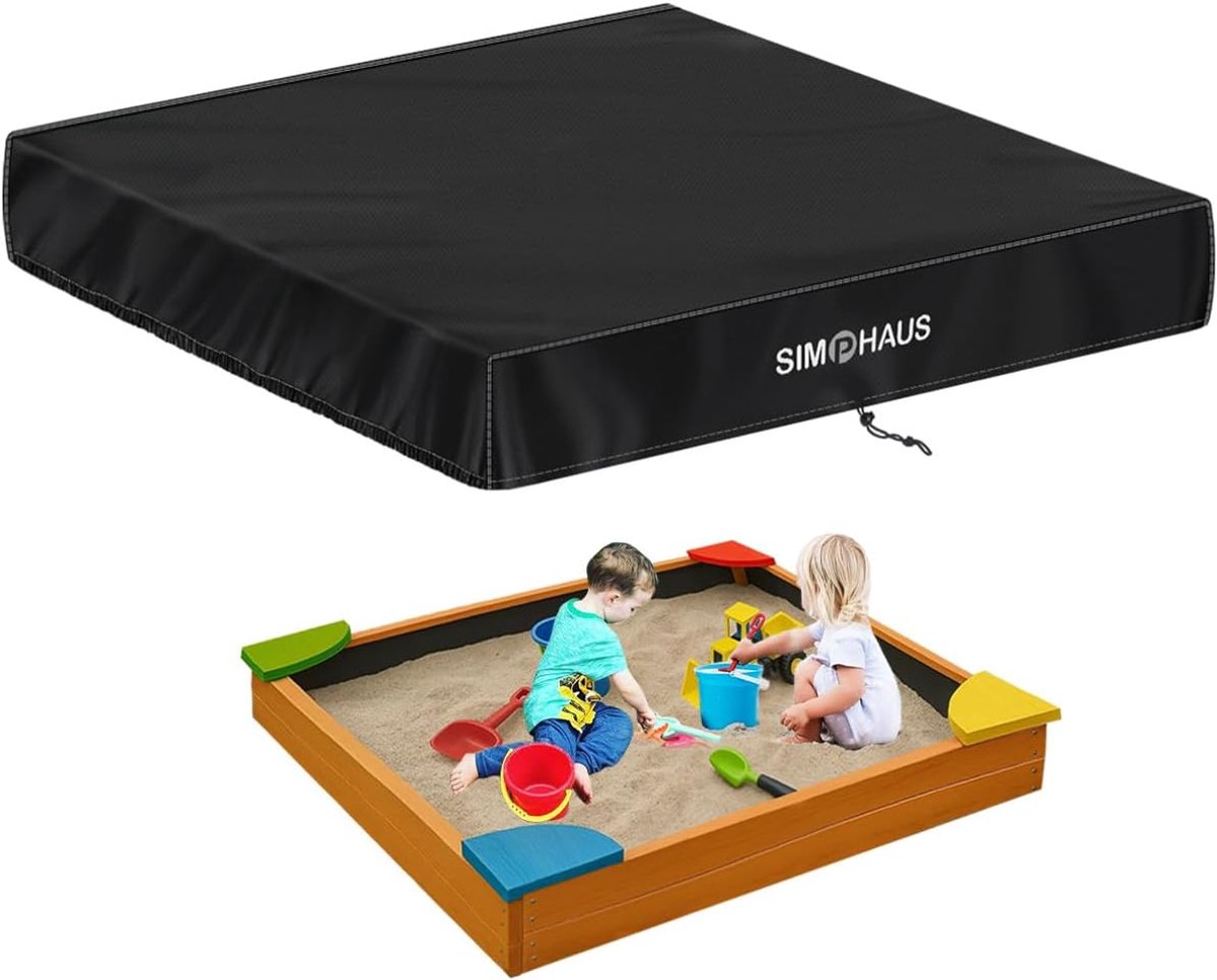 SnelShoppen - Sandbox Cover 90x90x20cm - Waterdichte Tarpaulin Sandbox Covers met Trekkoord - UV Bescherming 420D Oxford Stof - Beschermhoes voor Kind