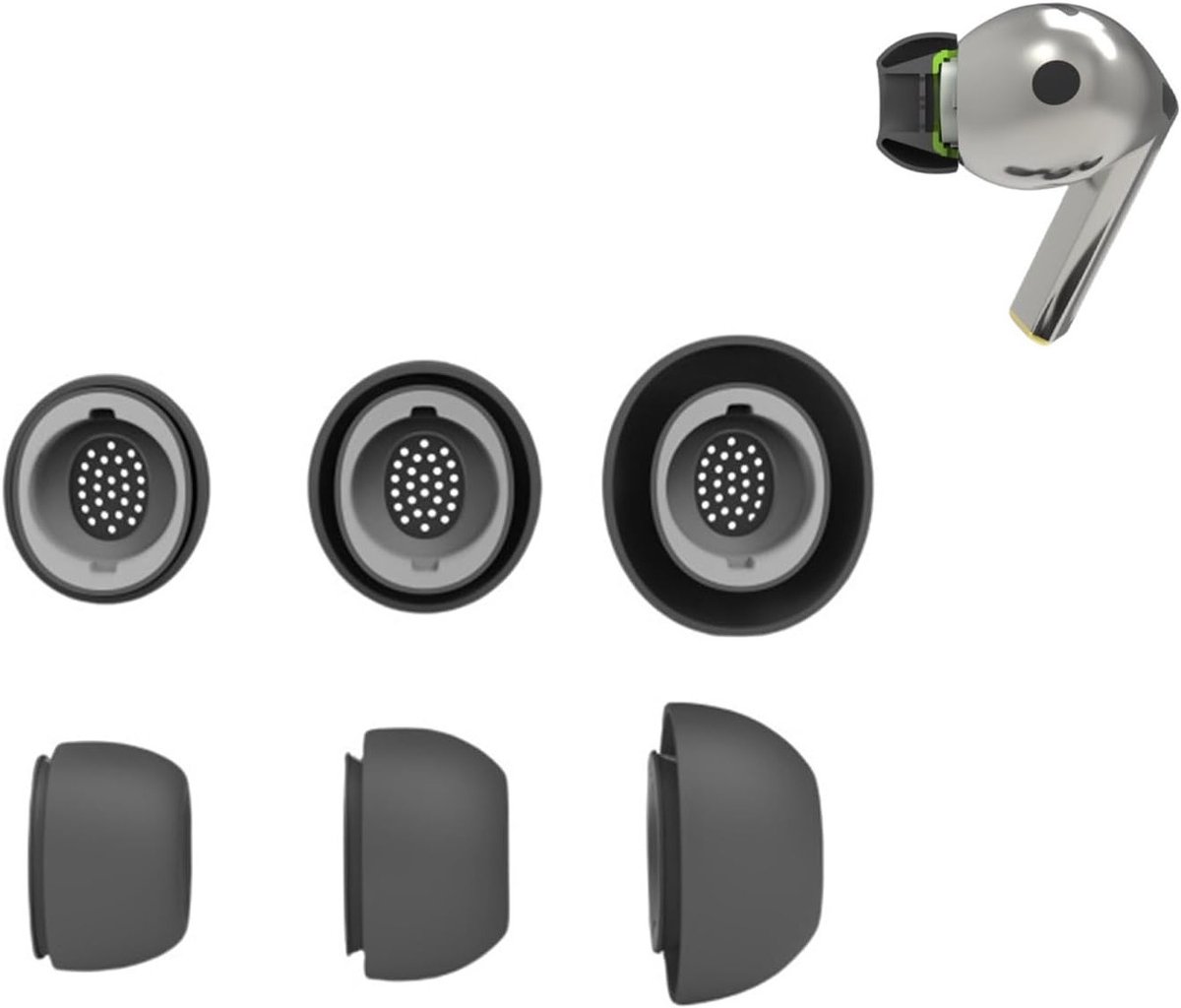 Siliconen Oordopjes voor Galaxy Buds3 Pro - Geheugen Schuim Vervangende Oordopjes, Antislip, S/M/L, Zwart, Ideaal voor Comfort en Geluidsisolatie