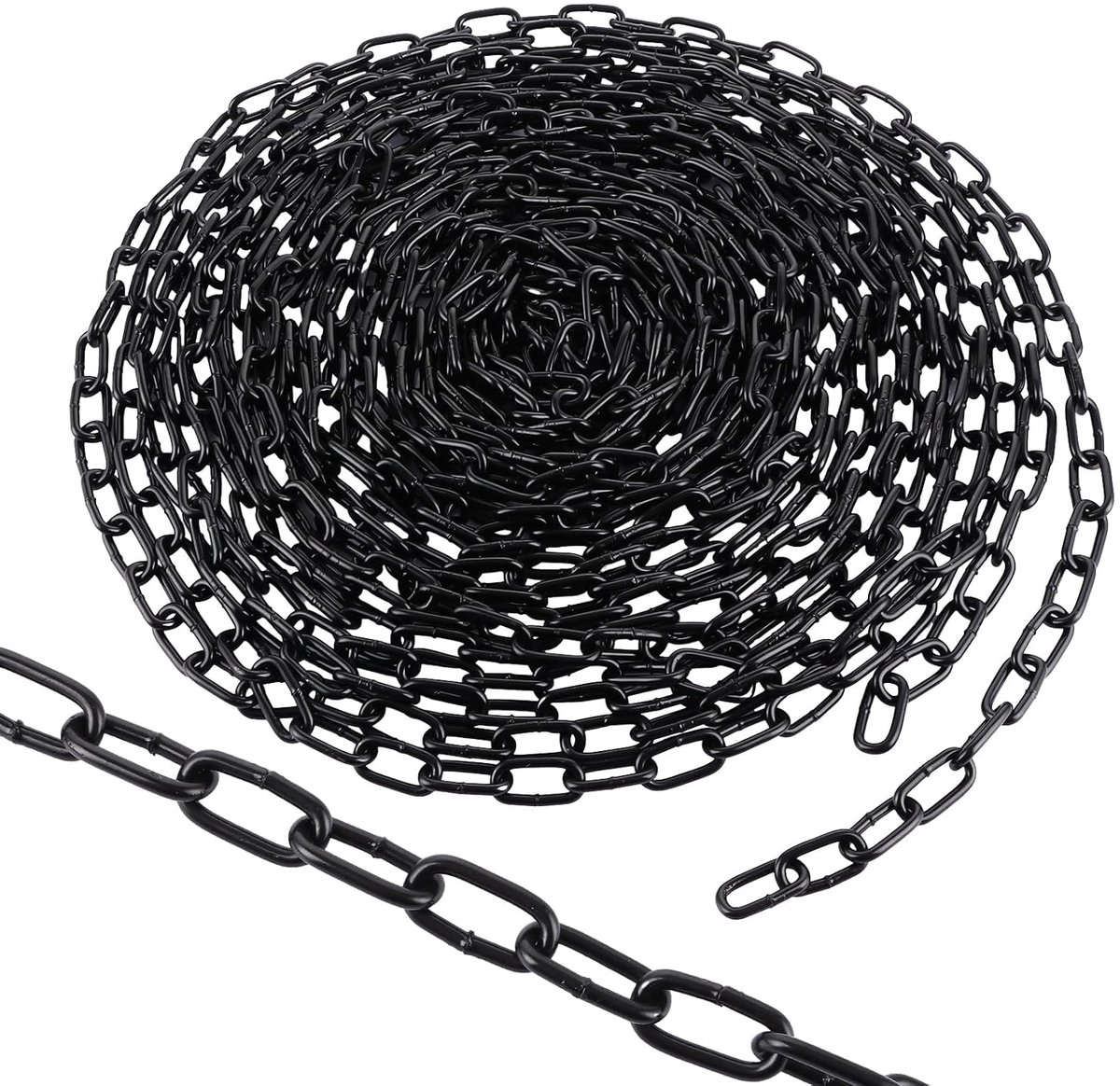 SnelShoppen - Steel Chain 9 m - 4 mm Dikke Zwarte Keten van Hoogwaardig Carbon Staal - Sterke en Duurzame Hondenketen, Lampenketen en Bevestigingskete