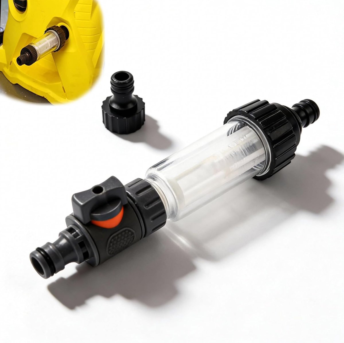 SnelShoppen - Waterfilter voor Tuin, Motorhome & Hogedrukreiniger met 2 Slangverbindingen, Universeel voor Tuinpompen, Caravans en Kamperen, Duurzaam