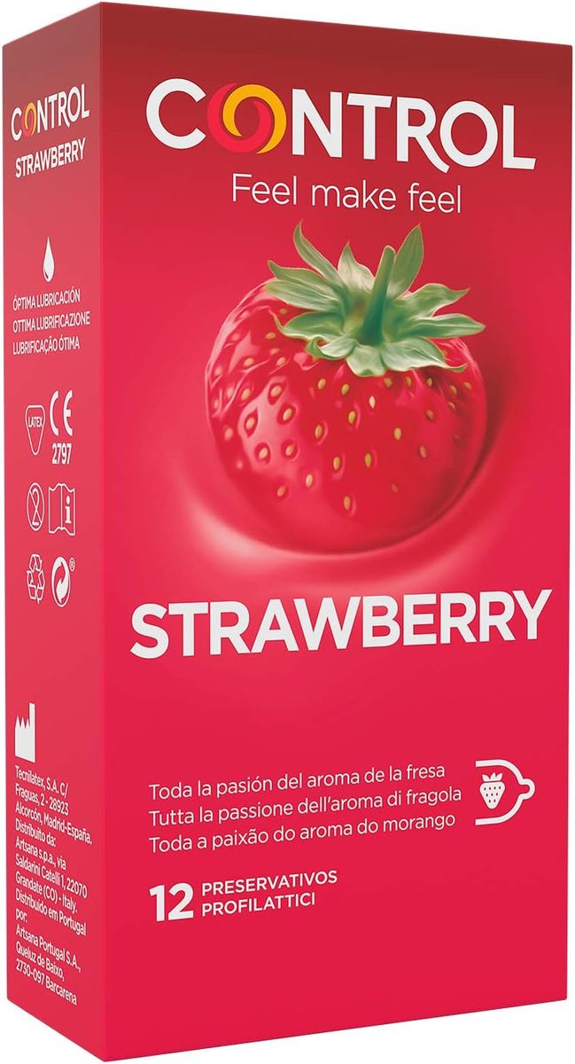 SnelShoppen - 12 Stuks Aardbeien Geurende Condoms - Gelubriceerde Veiligheid - Perfecte Pasvorm voor Intieme Momenten - 54 mm Breed, Ergonomisch Ontwe