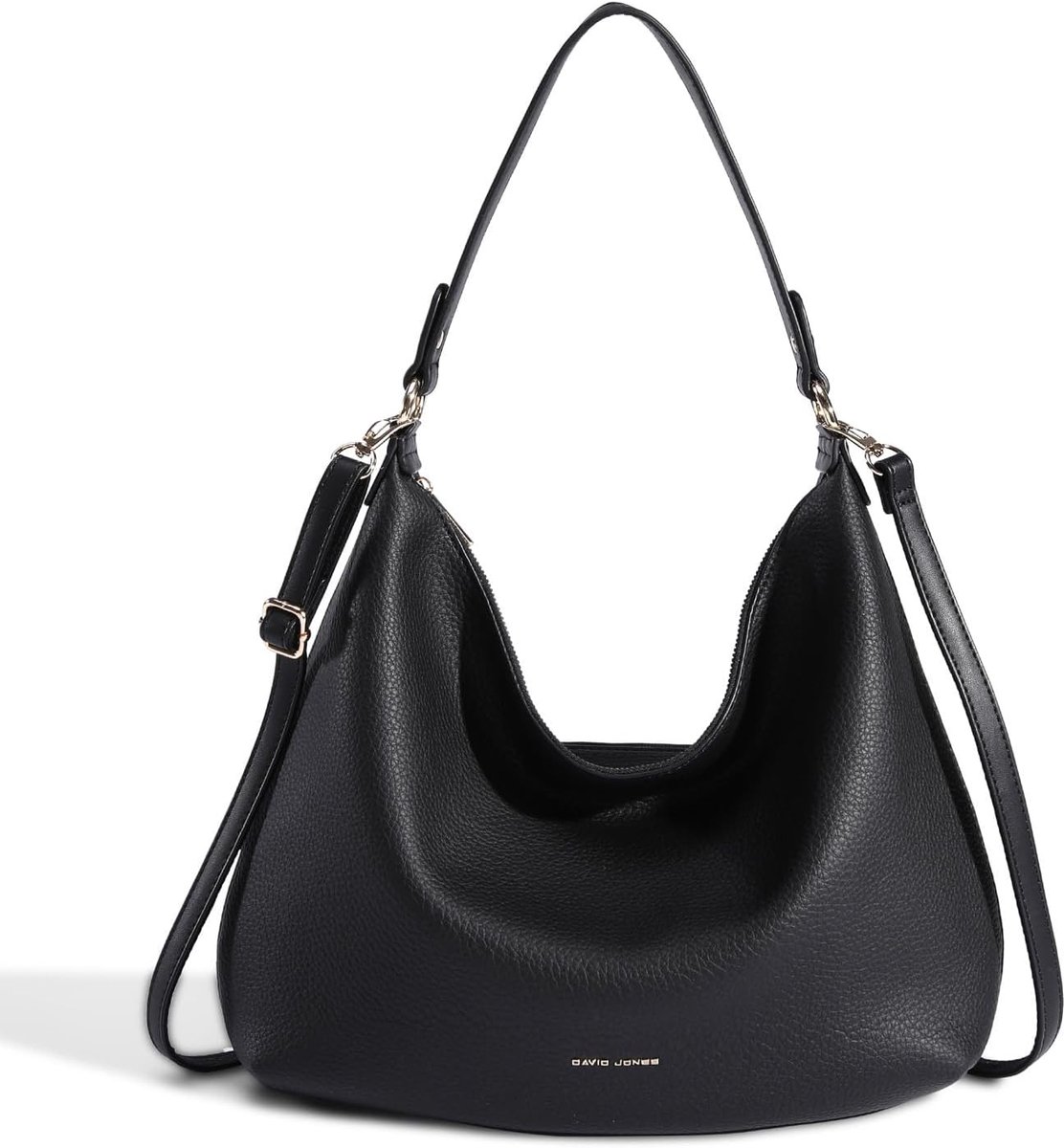 SnelShoppen - Elegante Dames Hobo Bag - Schoudertas van Gladde PU Leren - Grote Shopper Tote Bag voor Werk en Stadsleven - Zwarte Trendy Handtas - Pra