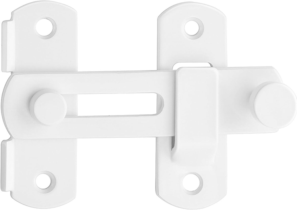 SnelShoppen - Thicker Door Lock - Sliding Door Lock voor Houten Poorten - RVS Deurknop Flip Gate Bolt - 2.5MM Dikte - Wit - Voor Binnen- en Buitentoep