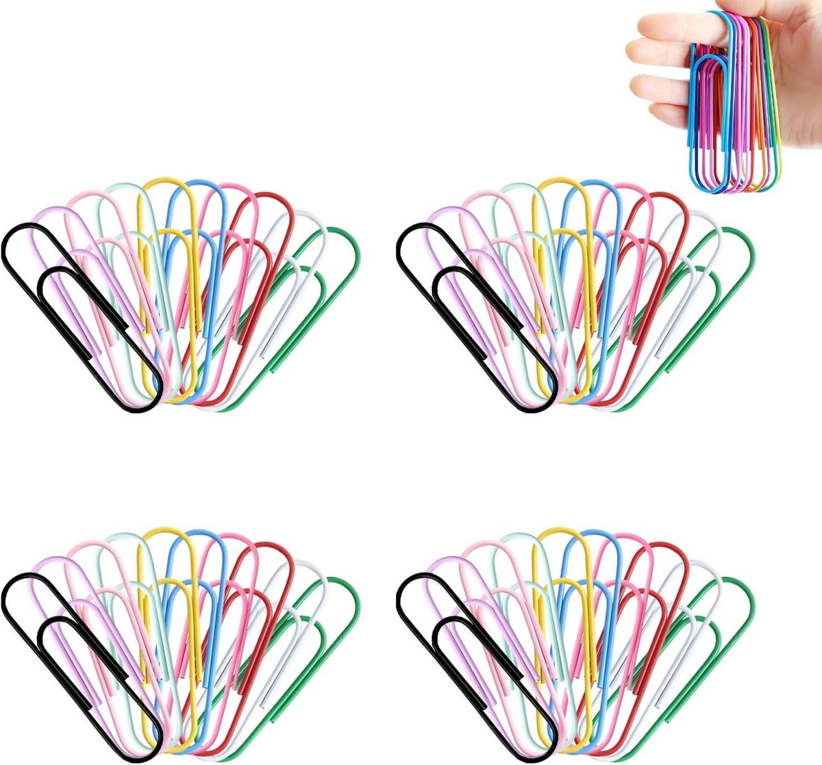 Gekleurde Jumbo Paperclips 100mm, Verpakking van 40 Stuks, Ideaal voor Kantoor, School en Organisatie