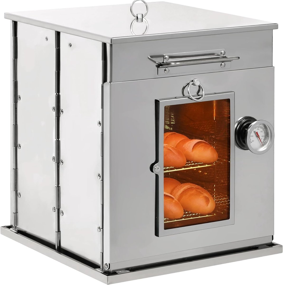 Vouwbare Campingoven met 2-Fasen Grill, Roestvrijstalen Portable Kooktoestel voor Kamperen, Hiking en Buiten koken, Ideaal voor Picknicks en Grillen