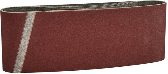 Bruine schuurband van 100x610 mm met een grijze baan aan de linkerkant.