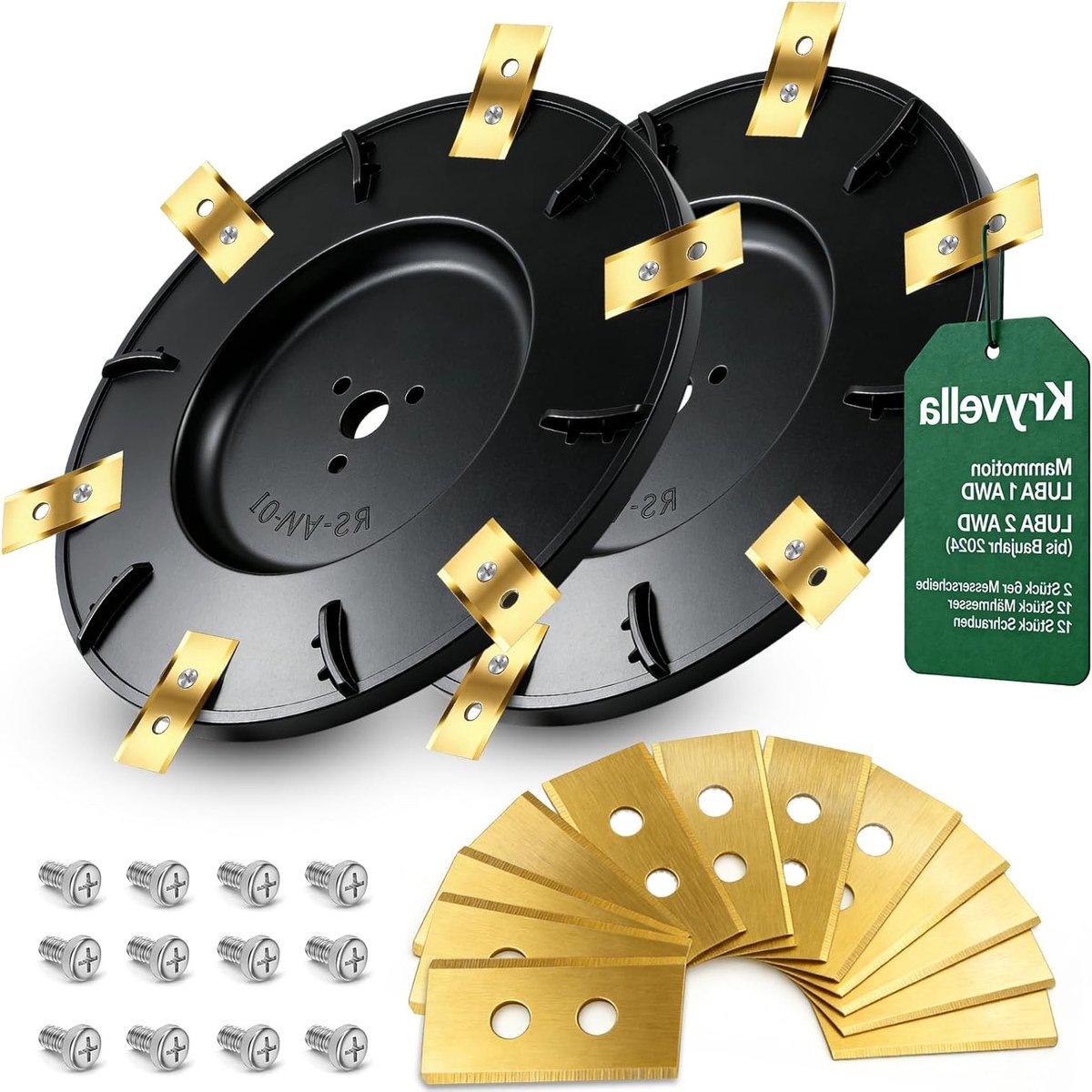 Tuning Blade Plate voor Robotmaaiers, Versterkte Schijf voor 6 Bladen, Inclusief 12 Bladen voor Efficiënt Grasmaaien en Duurzaamheid