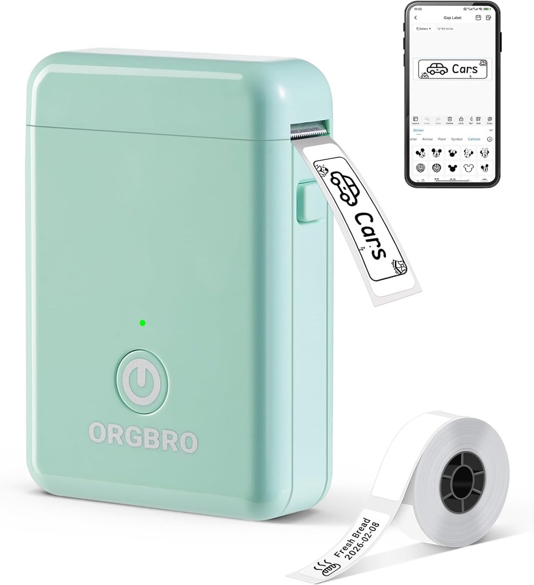 SnelShoppen - Draagbare Labelmaker ORGBRO X1 met Thermische Tape en Bluetooth Verbinding - Mini Sticker Maker voor Smartphone - Perfect voor School, K
