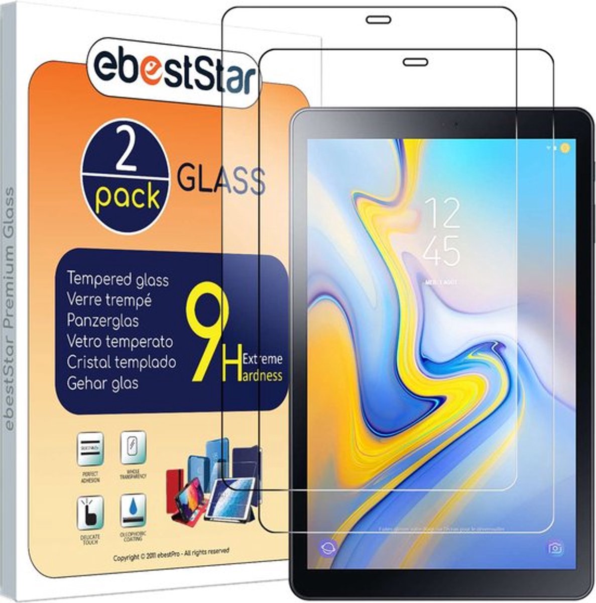 ebestStar - {2 Stuks} Gehard glas geschikt voor Samsung Galaxy Tab A 10.5 (2018) T590 T595, Screen Protector Cover, Schermbeschermer Tempered Glass
