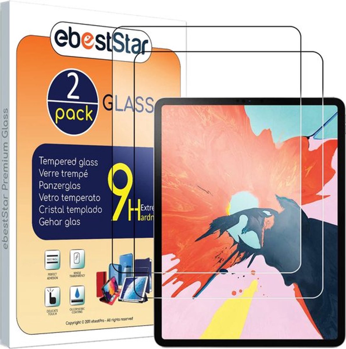 ebestStar - {2 Stuks} Gehard glas geschikt voor iPad Pro 12.9 2018 Apple, Screen Protector Cover, Schermbeschermer Tempered Glass