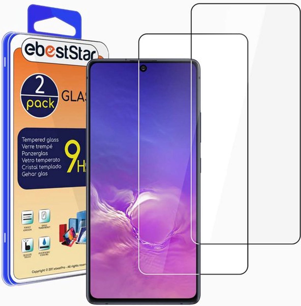 ebestStar - {2 Stuks} Gehard glas geschikt voor Samsung Galaxy S10 Lite G770F, Screen Protector Cover, Schermbeschermer Tempered Glass