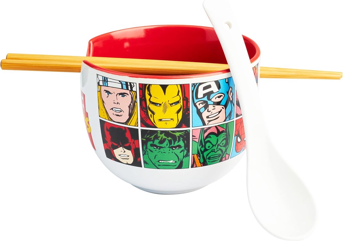SnelShoppen - Complete Ramen Bowl Set met Chopsticks en Lepel 20oz - Multifunctionele Eetset voor Noodles in Kleurrijk Design - Perfect voor Thuis, Fe