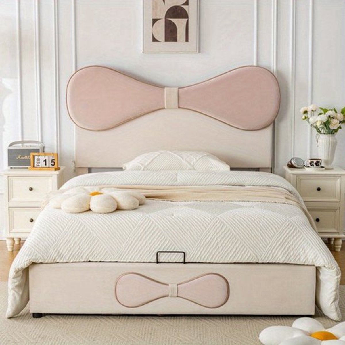Ledikant – Tweepersoonsbed – Bedframe – Meegroeibed – Slaapbed – Verstelbaar Hoofdbord – M