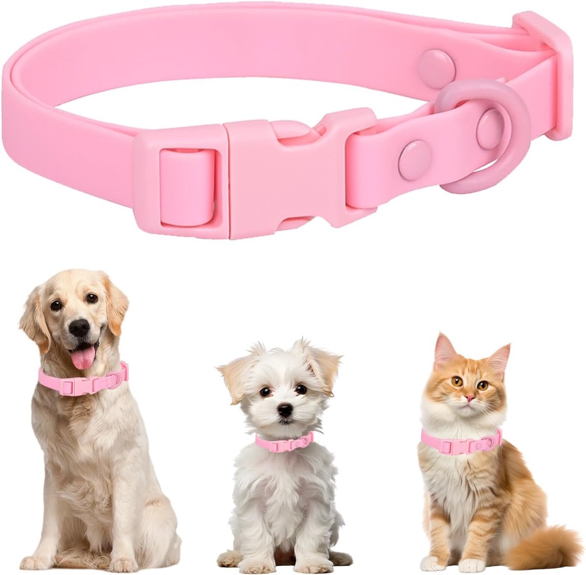 SnelShoppen - Silicone Hondenhalsband voor Puppy en Kleine Honden - Verstelbare en Comfortabele Kraag voor Katten en Honden - Waterproof PVC - Choking