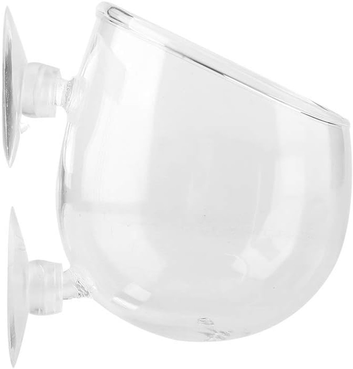 SnelShoppen - Glass Crystal Water Plant Holder Pot voor Aquarium - Levensplant Houder met 2 Zuigkoppen - Duurzaam Glas - Rood - Ideaal voor Fish Tank