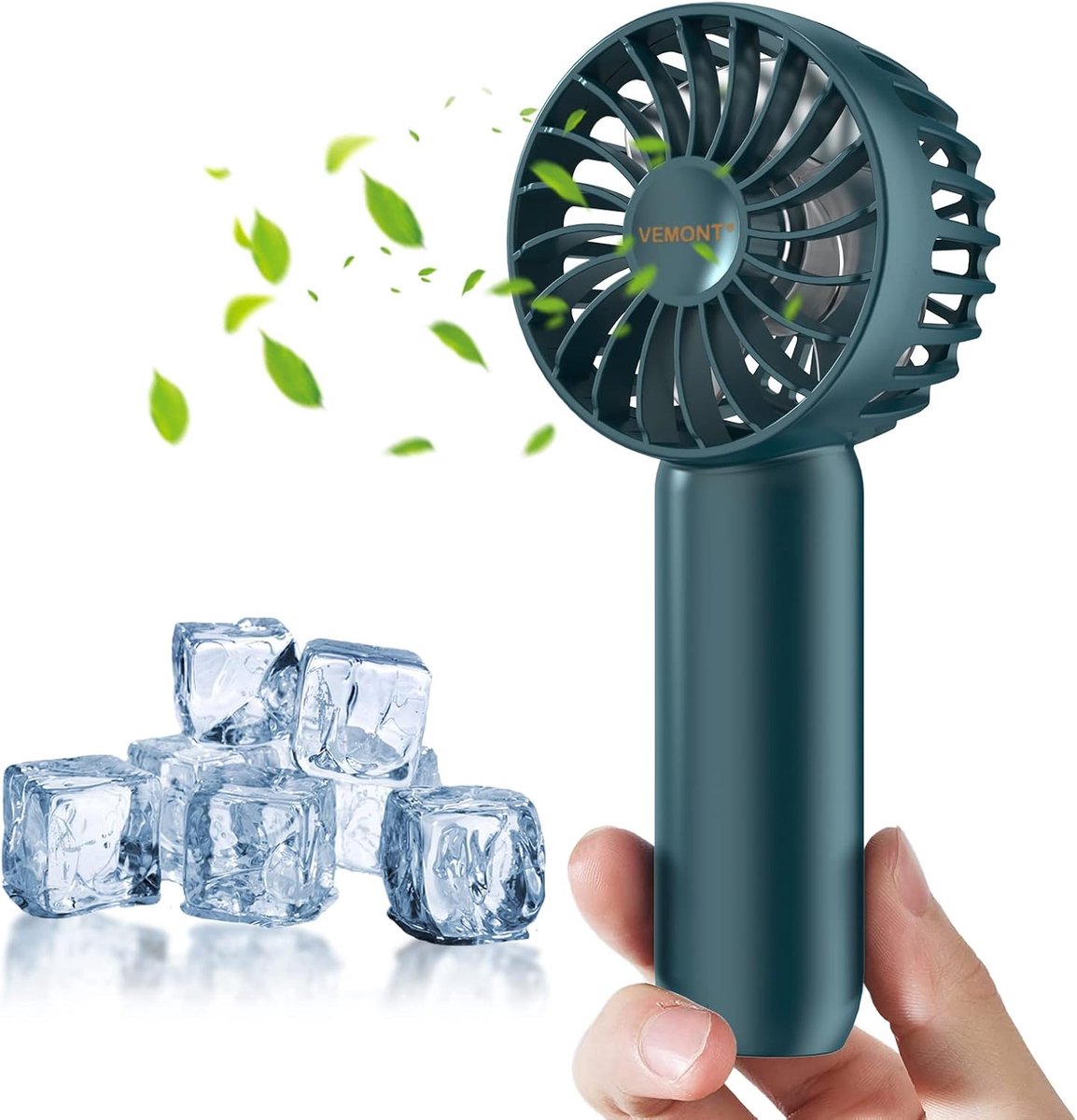 SnelShoppen - Mini Hand Fan 2500mAh Oplaadbare Ventilator met 3 Snelheden, Draagbare Pocket Fan voor Feest, Camping, Tuin, Keuken, Super Klein en Lich
