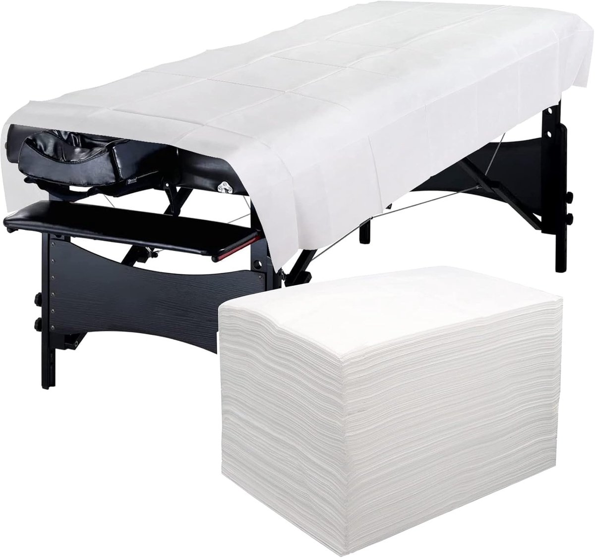 SnelShoppen - 50x Disposable Massage Tafel Pads 100x200 cm, Non-Woven Stof, Zachte en Huidvriendelijke Bedekking voor Spa en Salon