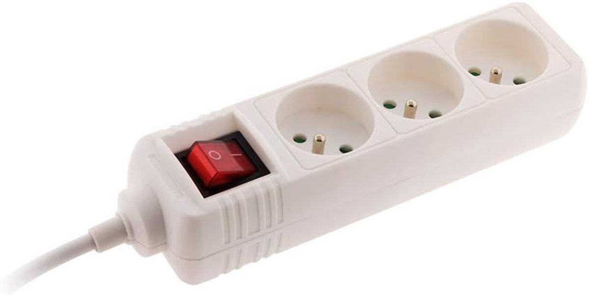 SnelShoppen - Zenitech Block 3-Fase 16A Stopcontacten met Witte Schakelaar - 230V - Plastic - Voor Thuis, Tuin, Feest en Camping