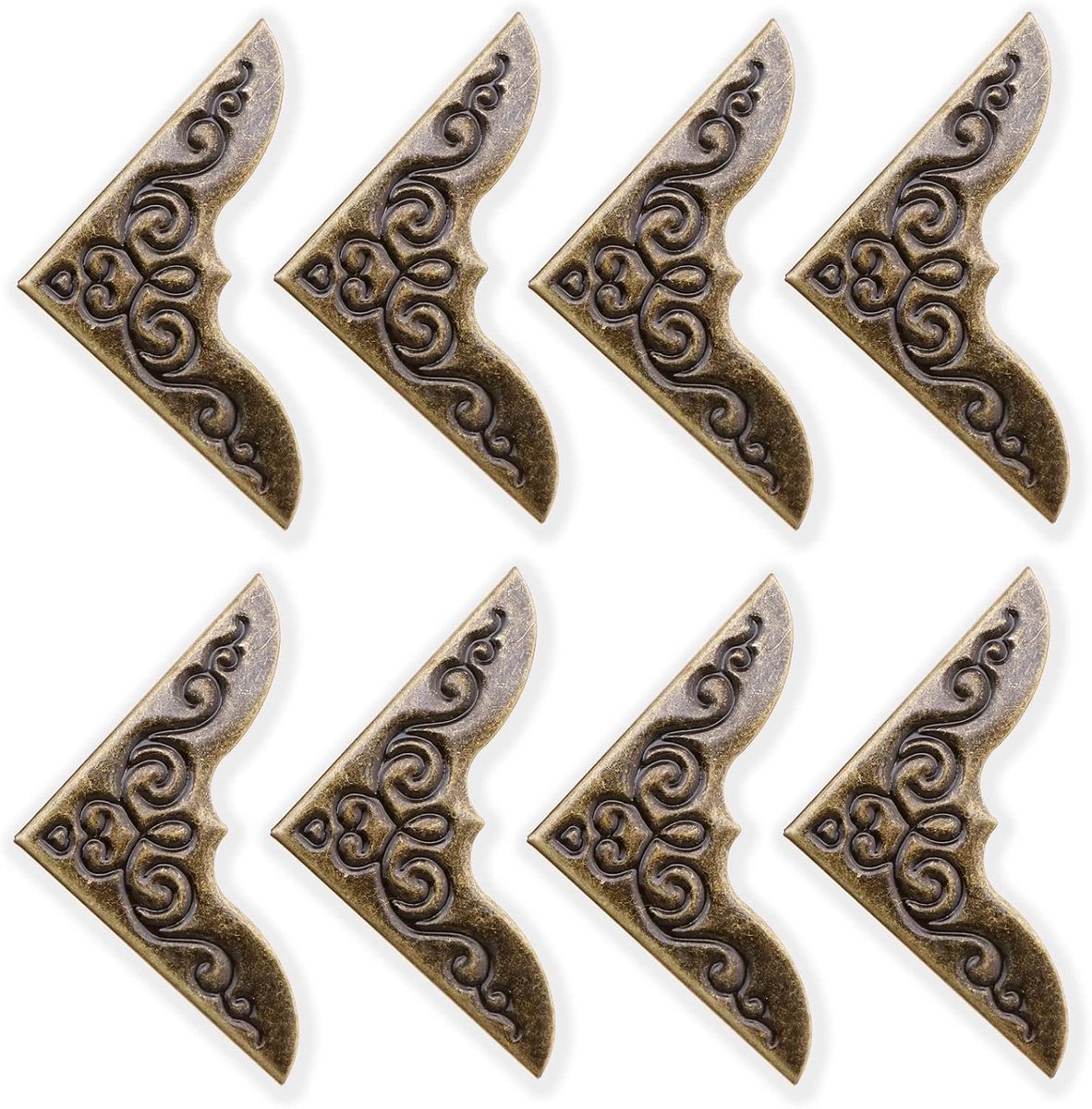 SnelShoppen - Pack van 100 Metaal Hoekbeschermers Metaal Randbeveiliging Decoratieve Accessoires voor Boek Notitieboek in Brons