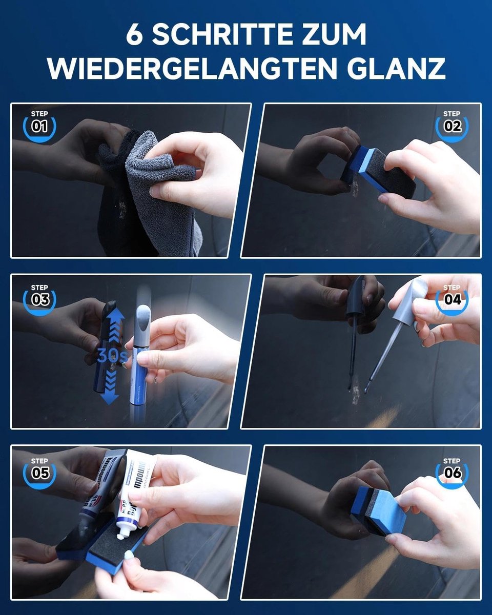 SnelShoppen - Paint Repair Kit met Krassenverwijderaar voor Auto - Eenvoudige Herstelset voor Krassen en Dents - Geschikt voor Volkswagen - Kleurmatch – foto 4