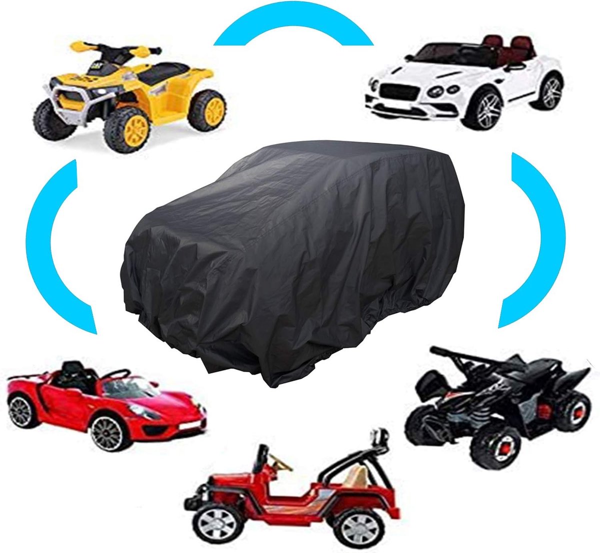 SnelShoppen - Toy Car Cover - Grote Elektrische Kinderauto Bescherming - Universele Pasvorm - Waterdichte Buitenhoes - UV Bescherming - 140x85x80 cm