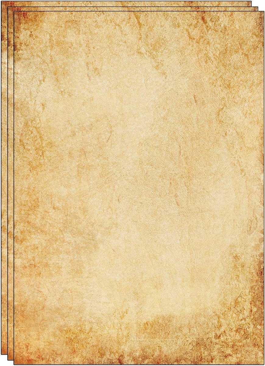 SnelShoppen - 40 gerecyclede vellen vintage design papier DIN A4 - Antieke uitstraling voor uitnodigingen, brieven, feesten, eco-vriendelijk 80GSM