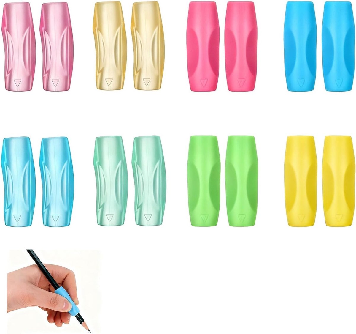 Siliconen handgrepen voor potloden - Schrijfhulp voor kinderen en volwassenen, ideaal voor betere grip en schrijfcomfort