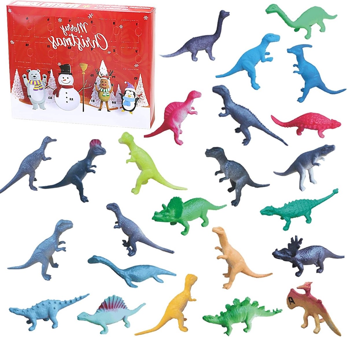 Kerst Adventskalender 2022 met Dino Speelgoed voor Kinderen - Tel af naar Kerstmis met Leuke Dinosaurussen en Cadeaus voor Jongens en Meisjes