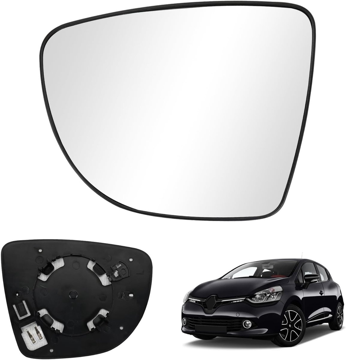 Verwarmde spiegelglas rechts met draagplaat voor Clio 4, Captur en Zoe 2013-2020 - vervangingsonderdeel, auto-accessoires, spiegelonderdelen