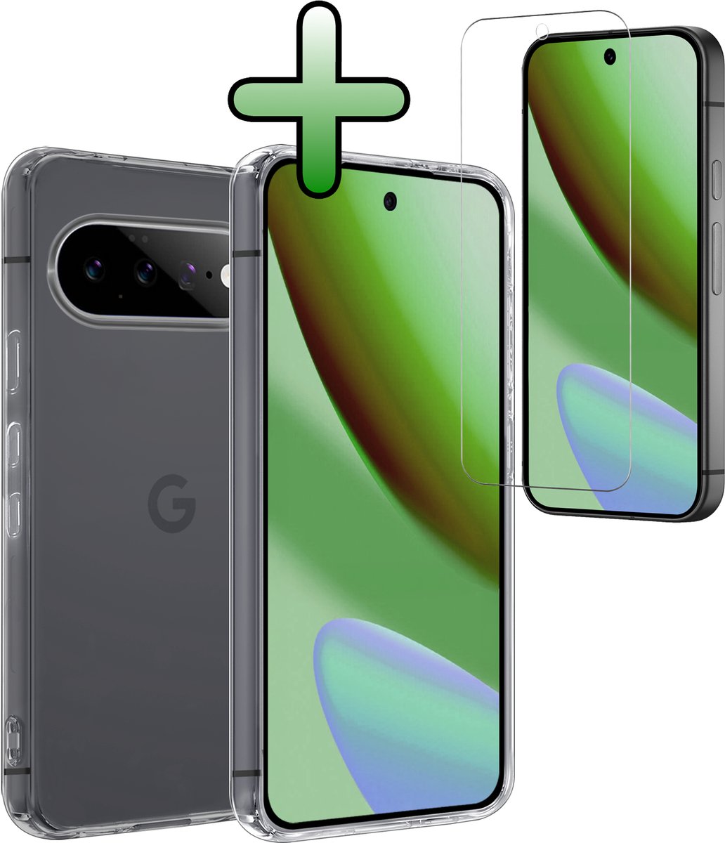 Hoesje Met Screenprotector - Geschikt voor Google Pixel 11 Pro - Sterk & Shockproof - Back Cover - Siliconen Case - Telefoon Hoes - Transparant