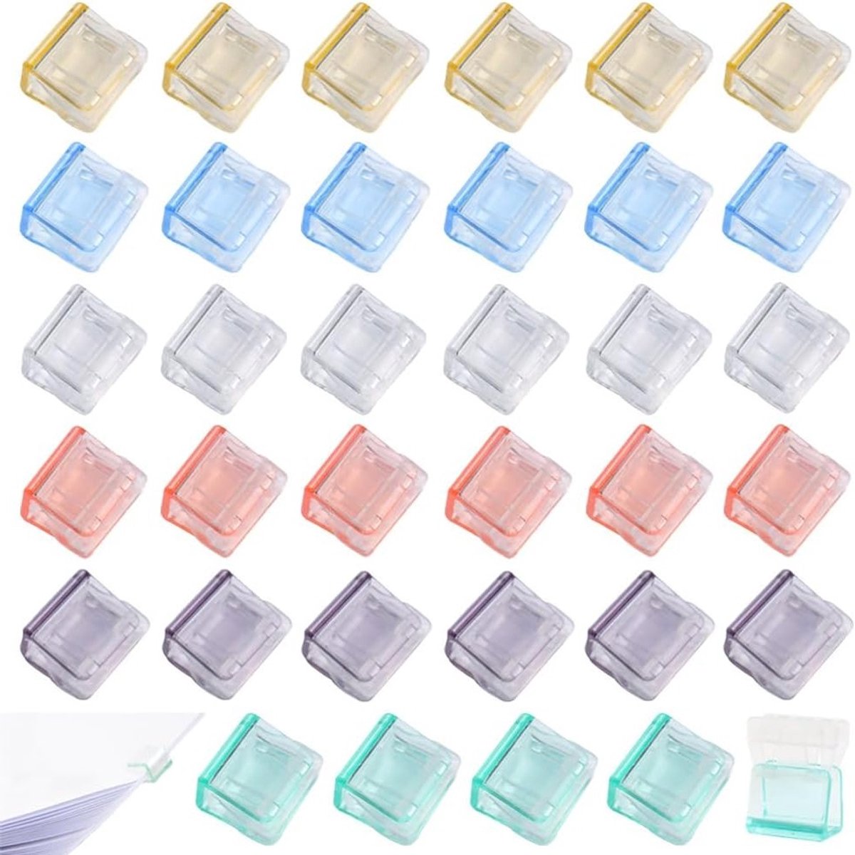 Set van 90 Herbruikbare Clip Clips voor Documenten, Kantoorbenodigdheden, Kleurige Plastic Klemmen, A4 Formaat, Creatieve Bindclips, Transparante Bindclips