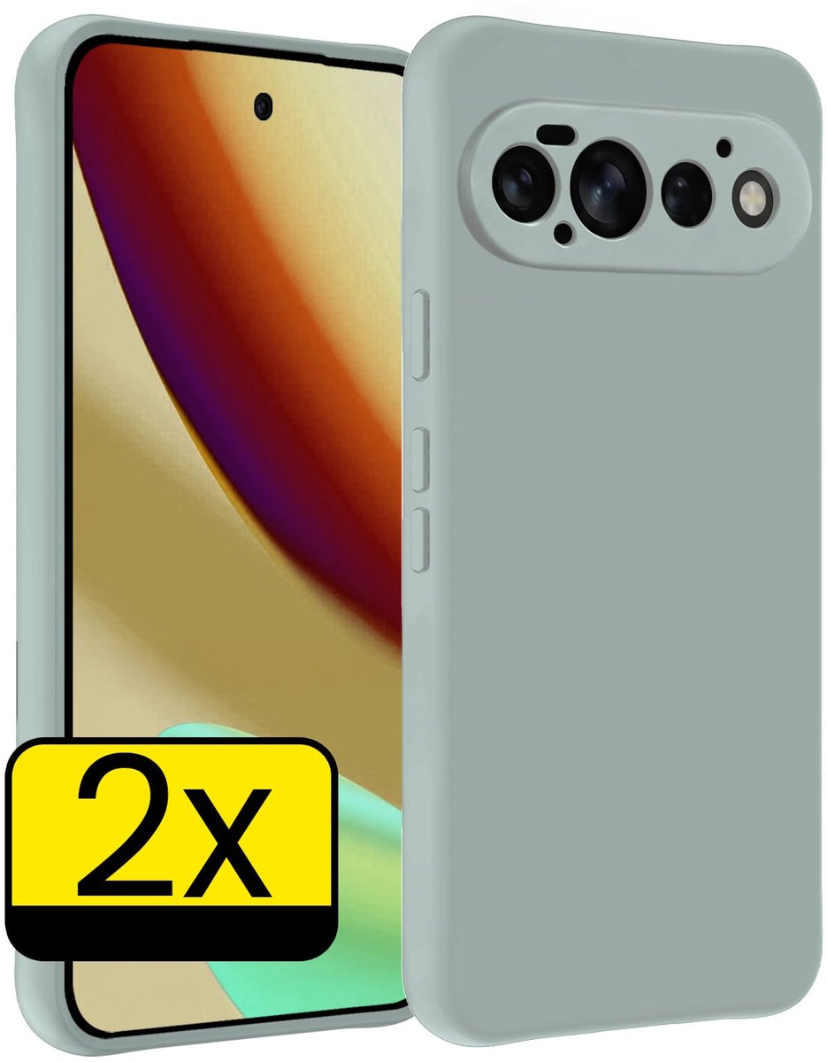 Hoesje - 2 Stuks - Geschikt voor Google Pixel 11 Pro - Sterk & Shockproof - Case Siliconen - Back Cover - Telefoon Hoes - Telefoonhoesjes - Lichtblauw